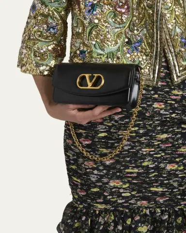 Valentino Garavani Vain Small VLOGO Leather Clutch Bag | Thumbnail 2 Valentino Garavani Vain Small VLOGO Leather Clutch Bag | Thumbnail 2
