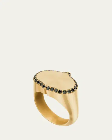 KAMAL Eye Adore Black Diamond Signet Ring | Thumbnail 5
