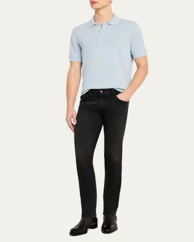 Tom Ford Men's Lyocell Pique Polo Shirt | Thumbnail 2 Tom Ford Men's Lyocell Pique Polo Shirt | Thumbnail 2