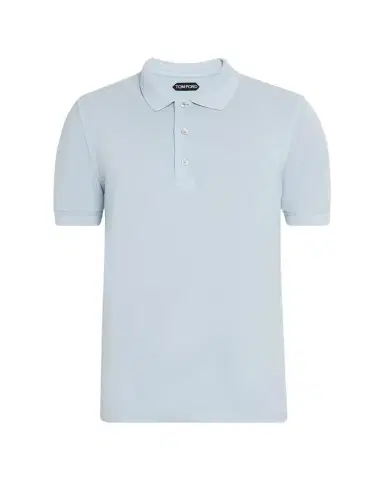 Tom Ford Men's Lyocell Pique Polo Shirt | Thumbnail 1 Tom Ford Men's Lyocell Pique Polo Shirt | Thumbnail 1