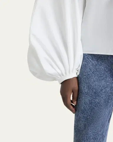 ALAÏA Puff Sleeve Button Down Blouse | Thumbnail 5