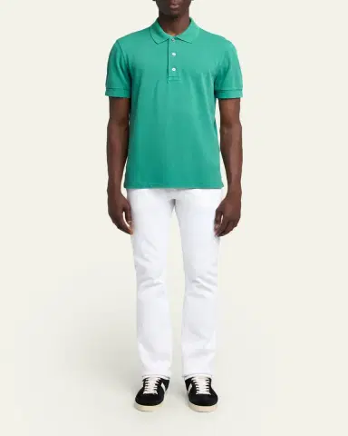 Tom Ford Men's Lyocell Pique Polo Shirt | Thumbnail 2