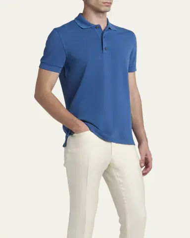Tom Ford Men's Lyocell Pique Polo Shirt | Thumbnail 12