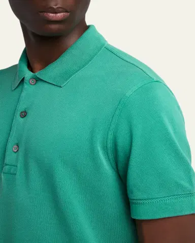 Tom Ford Men's Lyocell Pique Polo Shirt | Thumbnail 5
