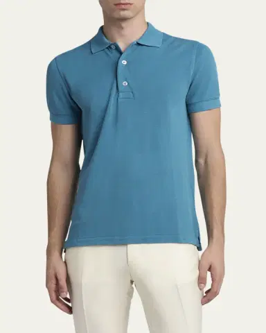 Tom Ford Men's Lyocell Pique Polo Shirt | Thumbnail 6