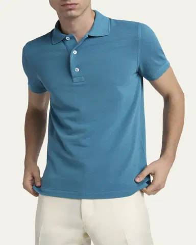 Tom Ford Men's Lyocell Pique Polo Shirt | Thumbnail 9