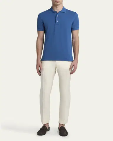Tom Ford Men's Lyocell Pique Polo Shirt | Thumbnail 10