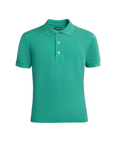 Tom Ford Men's Lyocell Pique Polo Shirt | Thumbnail 1