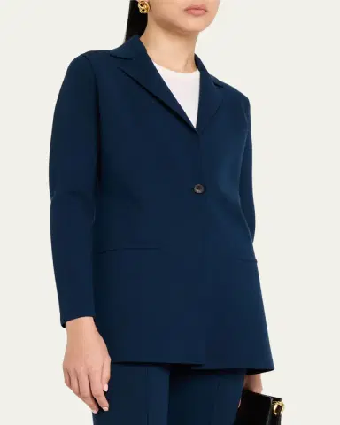 Lafayette 148 New York Single-Button Matte Crepe Blazer | Thumbnail 4 Lafayette 148 New York Single-Button Matte Crepe Blazer | Thumbnail 4