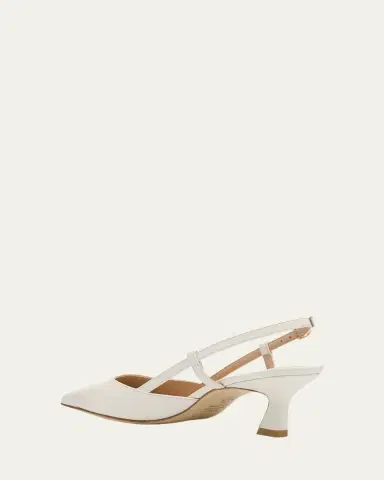 Stuart Weitzman Vinnie Leather Kitten Slingback Pumps | Thumbnail 4
