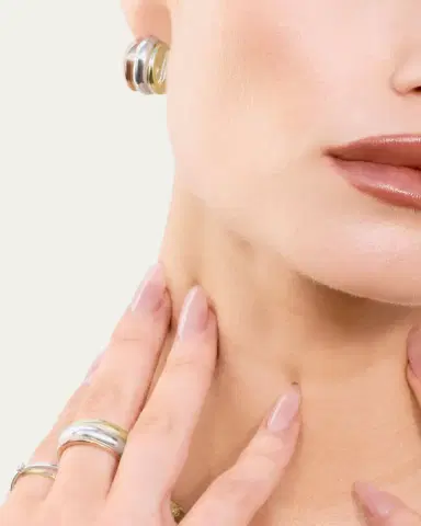 Lana 14K Tri Gold Three-Row Bubble Ring | Thumbnail 3