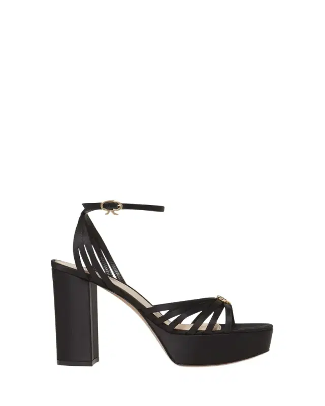 Gianvito Rossi Crepe Ankle-Strap Platform Sandals