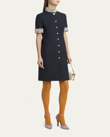 Valentino Garavani Embellished Lace-Trim Dress | Thumbnail 2 Valentino Garavani Embellished Lace-Trim Dress | Thumbnail 2