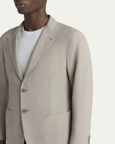 Giorgio Armani Men's Linen Upton Jacket | Thumbnail 5 Giorgio Armani Men's Linen Upton Jacket | Thumbnail 5