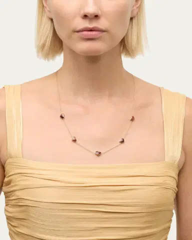 Jan Leslie 18K Gold Plated 5 Station Heart Necklace, 30"L | Thumbnail 2 Jan Leslie 18K Gold Plated 5 Station Heart Necklace, 30"L | Thumbnail 2