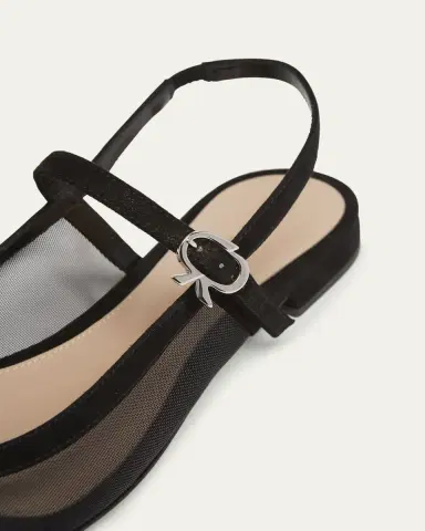 Gianvito Rossi Mesh Mary Jane Ballerina Flats | Thumbnail 3