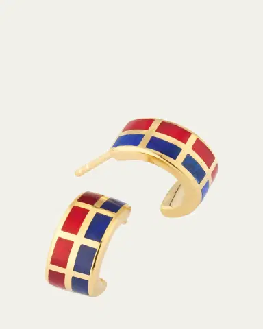 Jan Leslie Dash Rectangle Gemstone Huggie Earrings | Thumbnail 3
