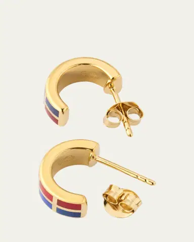 Jan Leslie Dash Rectangle Gemstone Huggie Earrings | Thumbnail 4