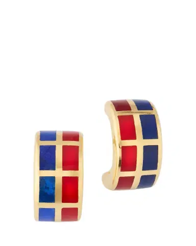 Jan Leslie Dash Rectangle Gemstone Huggie Earrings | Thumbnail 1