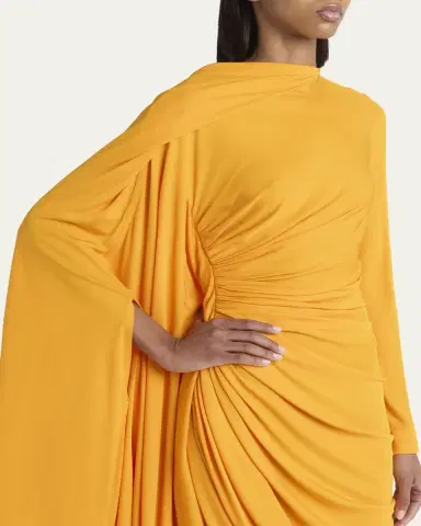 Bottega Veneta Draped Matte Viscose Jersey Cape Maxi Dress | Thumbnail 5 Bottega Veneta Draped Matte Viscose Jersey Cape Maxi Dress | Thumbnail 5