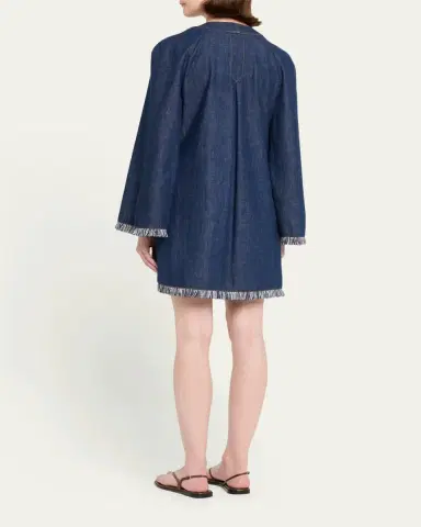 Zimmermann Rhiannon Fringe Denim Mini Dress | Thumbnail 3