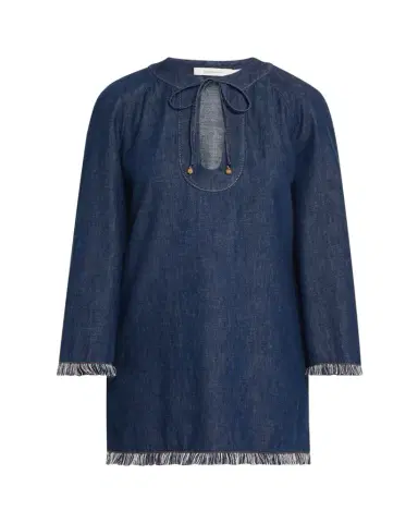 Zimmermann Rhiannon Fringe Denim Mini Dress | Thumbnail 1