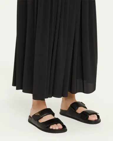 Prada Leather Double-Grip Slide Sandals | Thumbnail 2