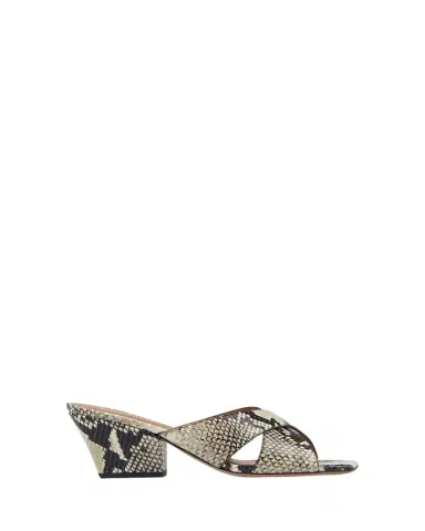 Paris Texas Arizona Snake-Embossed Leather Mule Sandals | Thumbnail 1 Paris Texas Arizona Snake-Embossed Leather Mule Sandals | Thumbnail 1