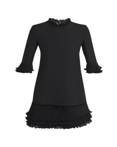 Valentino Garavani Ruffle Silk Crepe Mini Dress | Thumbnail 1 Valentino Garavani Ruffle Silk Crepe Mini Dress | Thumbnail 1