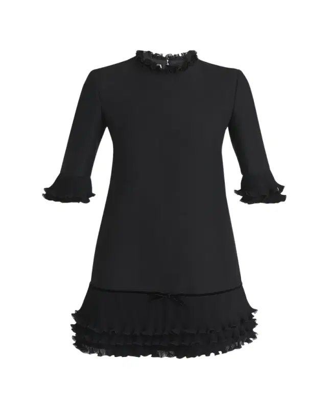 Valentino Garavani Ruffle Silk Crepe Mini Dress