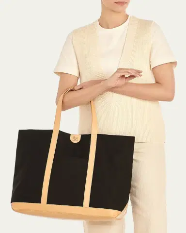 Il Bisonte Caramella Large Canvas Shopper Tote Bag | Thumbnail 2