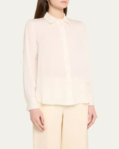 Vince Classic Button-Front Blouse | Thumbnail 8