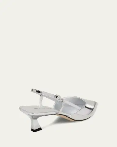 Stuart Weitzman Vinnie Metallic Kitten Slingback Pumps | Thumbnail 4
