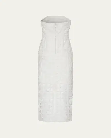 Milly Kait Strapless Tile Lace Midi Dress | Thumbnail 3 Milly Kait Strapless Tile Lace Midi Dress | Thumbnail 3