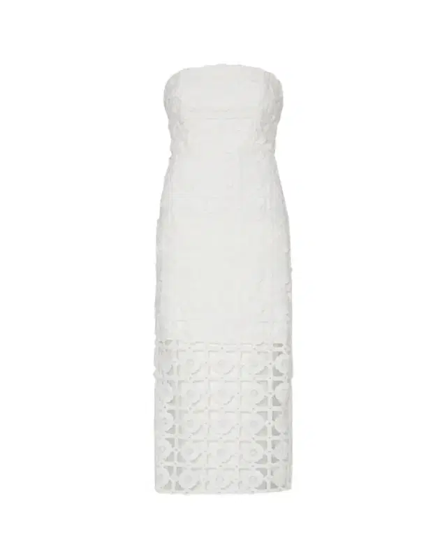 Milly Kait Strapless Tile Lace Midi Dress