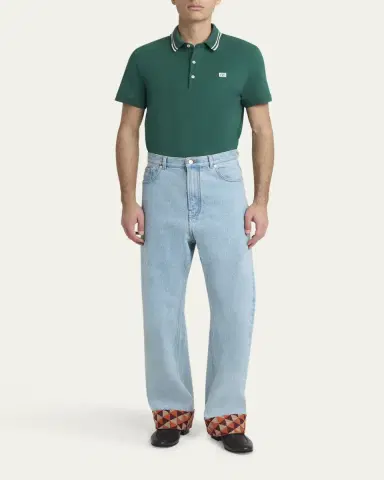 Valentino Garavani Men's VLogo-Patch Pique Polo Shirt | Thumbnail 2