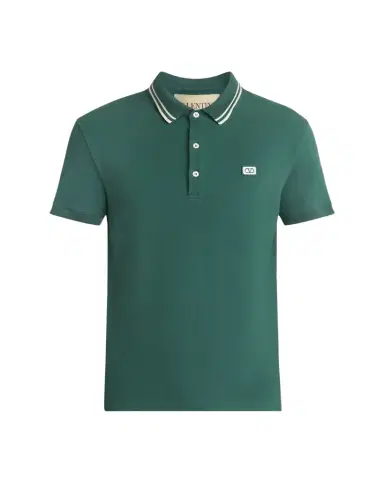 Valentino Garavani Men's VLogo-Patch Pique Polo Shirt | Thumbnail 1