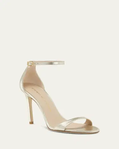 Stuart Weitzman Nudist Metallic Ankle-Strap Sandals | Thumbnail 2 Stuart Weitzman Nudist Metallic Ankle-Strap Sandals | Thumbnail 2