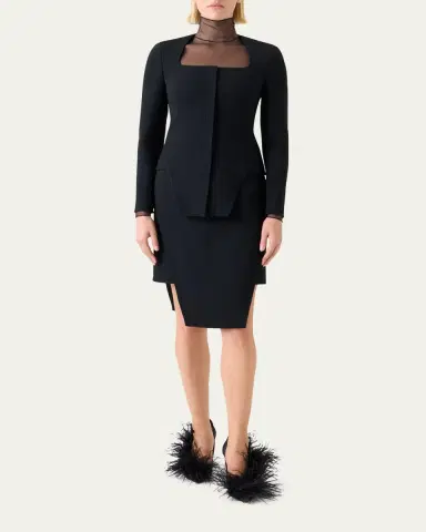 Akris Trapezoid Apron Mini Skirt | Thumbnail 2