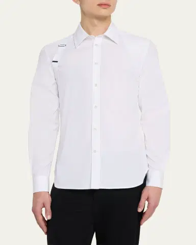 Alexander McQueen Men's Logo-Tape Harness Dress Shirt | Thumbnail 4