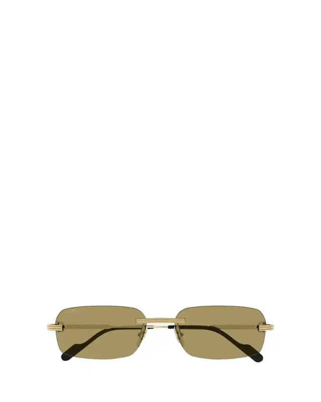 Cartier Men's Rimless Rectangle Metal Sunglasses
