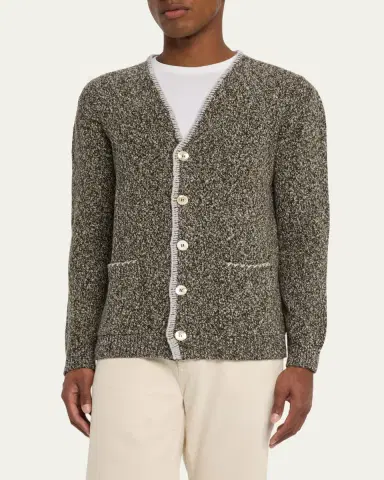 Bergdorf Goodman Men's Cashmere and Wool Boucle Cardigan | Thumbnail 4 Bergdorf Goodman Men's Cashmere and Wool Boucle Cardigan | Thumbnail 4