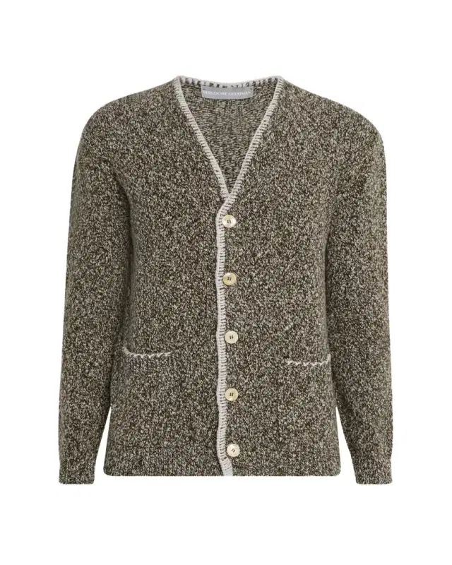 Men's Cashmere and Wool Boucle Cardigan