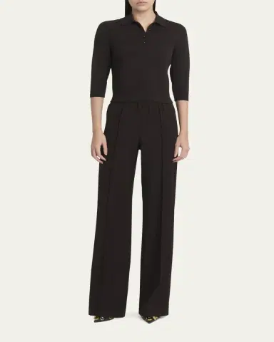 Dolce & Gabbana 3/4-Sleeve Cashmere Polo Sweater | Thumbnail 2