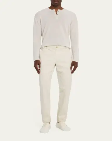 Bergdorf Goodman Men's Cashmere and Linen Henley Sweater | Thumbnail 2
