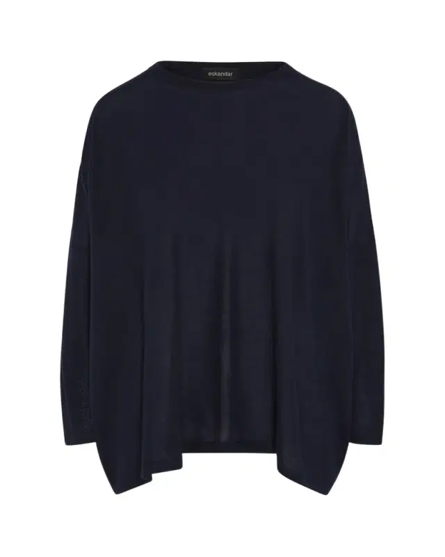 Ultrafine Cashmere Wide Round-Neck Sweater (Mid Plus Length)