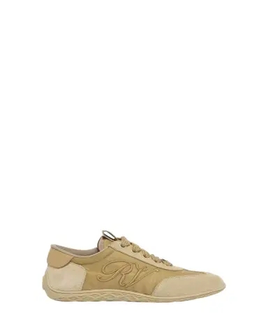 Roger Vivier Viv Low-Top Canvas and Suede Sneakers | Thumbnail 1