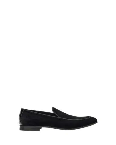 Bergdorf Goodman Men's Piped Velvet Apron-Toe Venetian Loafers | Thumbnail 1 Bergdorf Goodman Men's Piped Velvet Apron-Toe Venetian Loafers | Thumbnail 1