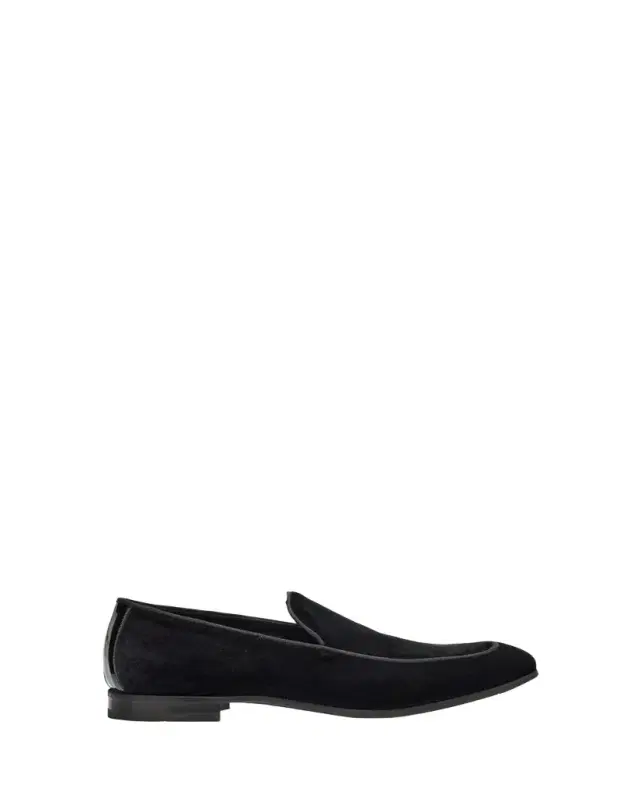 Men's Piped Velvet Apron-Toe Venetian Loafers