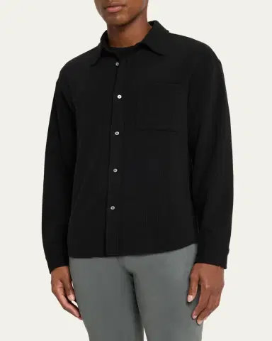 Frame Men's Cotton Waffle Texture Button-Down Shirt | Thumbnail 4